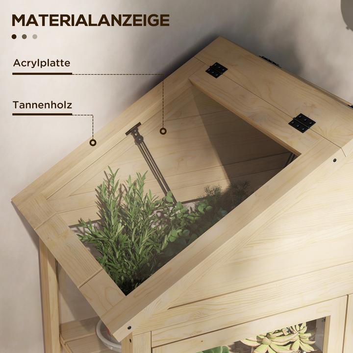 Image du produit Outsunny Frühbeet Tannenholz, Acryl Naturholz