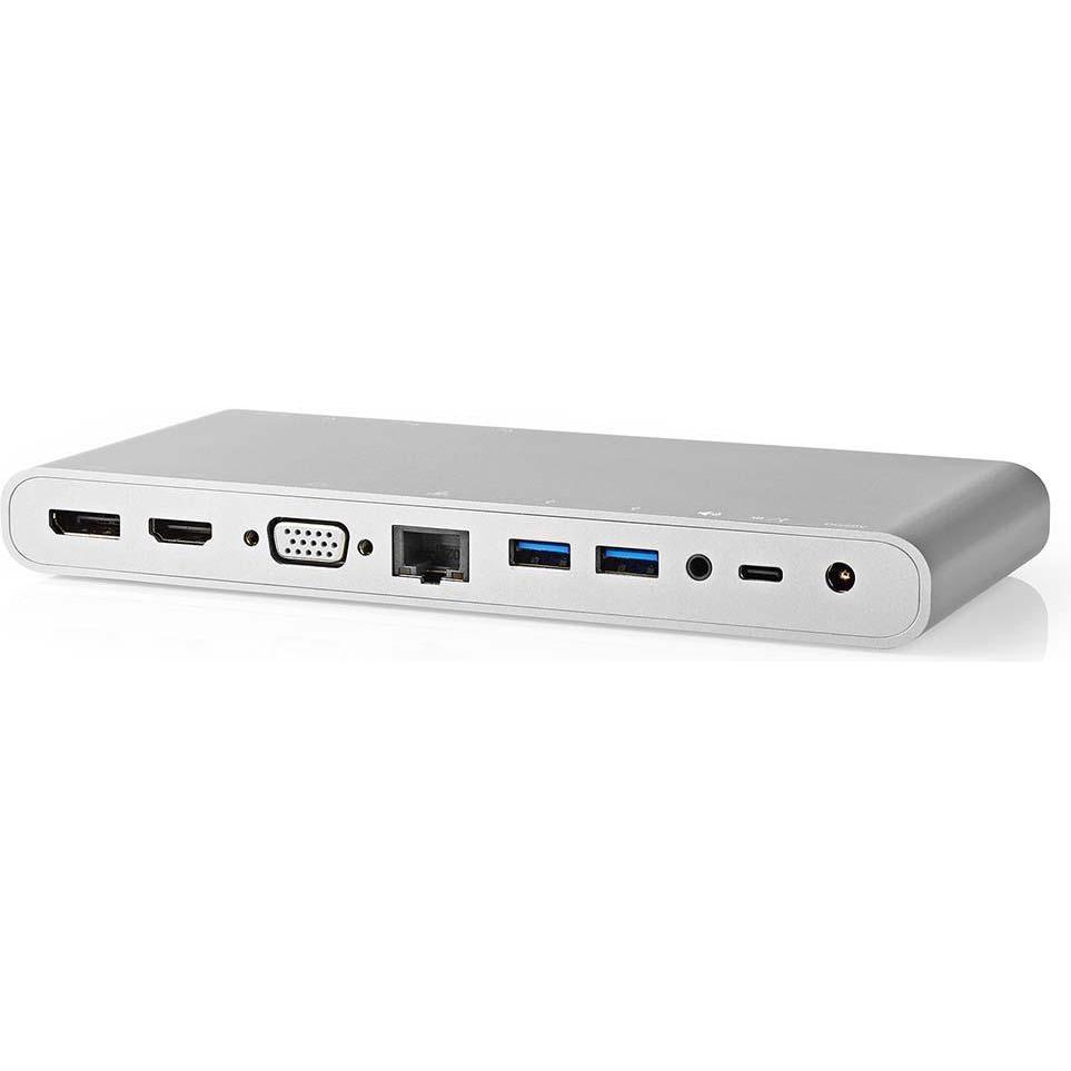 Thumbnail - Nedis USB Dockingstation USB 3.2 Gen 1 USB-C™ Stecker DisplayPort Buchse / HDMI™ Buchse / RJ45 (USB-C, 12 Ports), Dockin...