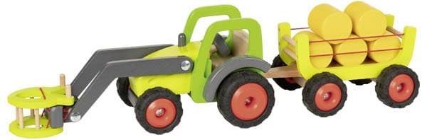 Actual product image Goki Wooden tractor with hay cart