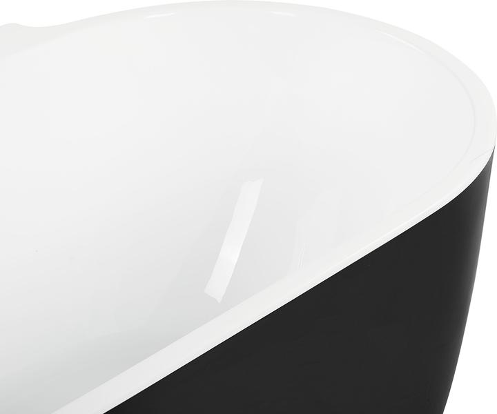 Actual product image Beliani Bathtub freestanding black with tap oval 170 x 80 cm ROTSO (286 l, 170 cm, 80 cm)