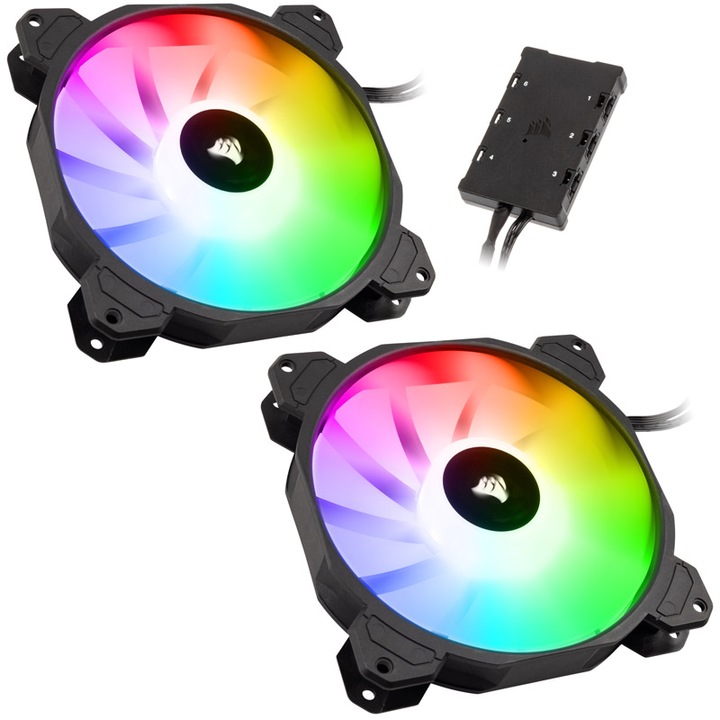 Produktbild Corsair SP140 RGB Elite Dual Node C (140 mm, 2 x)