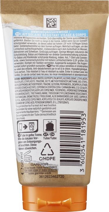 Produktbild Garnier Ambre Solaire Sensitive Kids (Sonnenmilch, SPF 50+, 50 ml, 59 g)