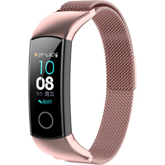 Strap-it Armband (Edelstahl, Honor Band 4), Uhrenarmband, Rosa