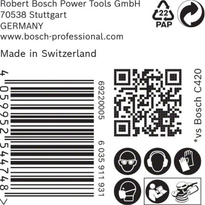 Immagine prodotto Bosch Professional Zubehör Expert C470 Carta vetrata multiforo per levigatrice rotorbitale, 150 mm, G 60, 50 pezzi. (60)