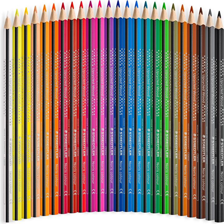 Actual product image Staedtler Crayon Noris color 24ST (Magenta, Purple, Dark grey, Orange, Dark Green, Brown, Yellow, Blue, Black, Bordeaux red, Green, Red, Dark Blue, White, 24 x)