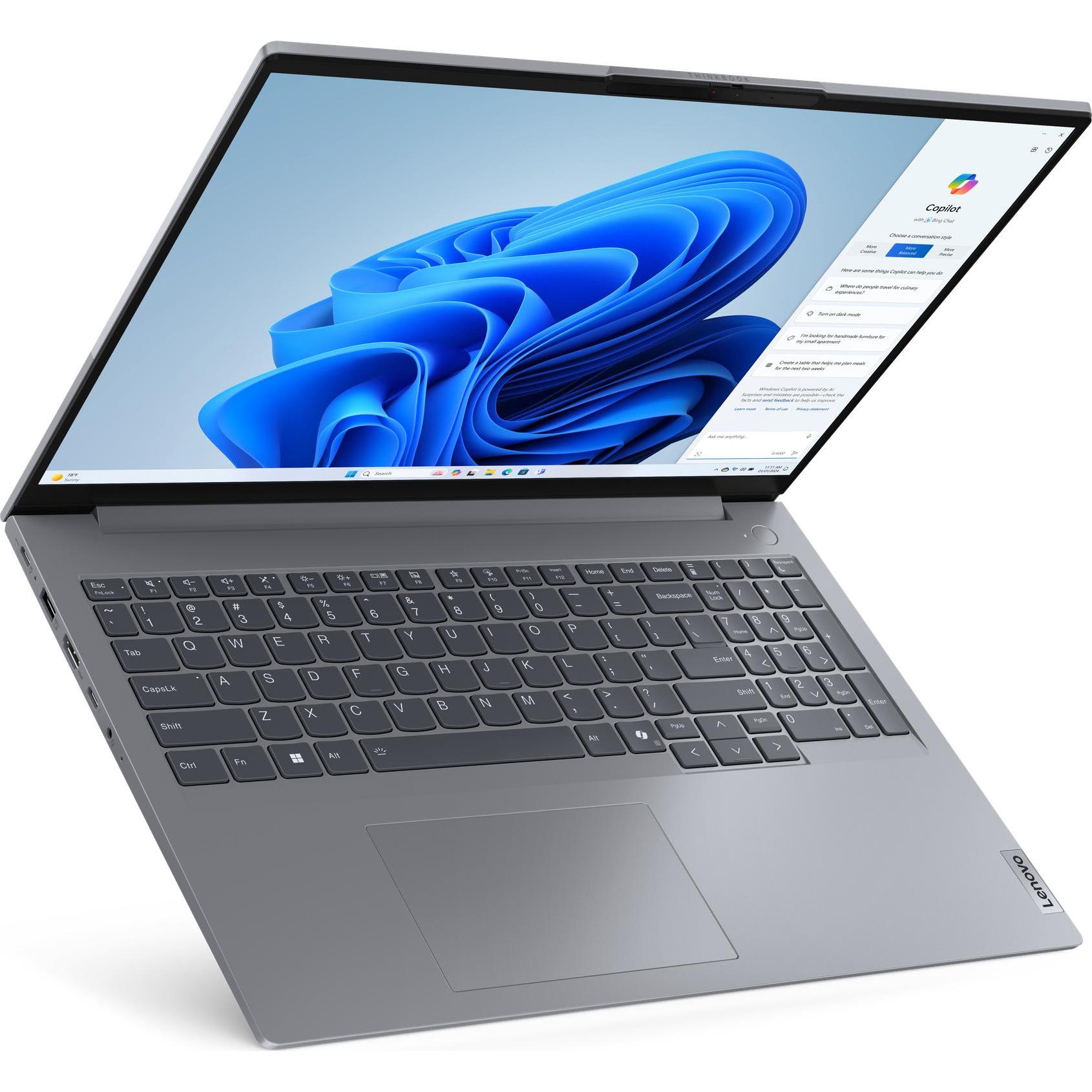Lenovo ThinkBook 16 Gen 7 (16", AMD Ryzen 5 7535HS, 8 GB, 256 GB, DE), Notebook, Grau
