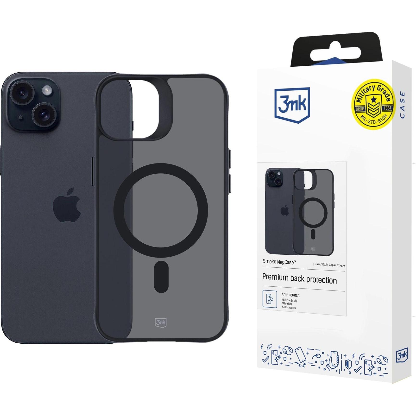 3MK Smoke MagCase iPhone 15 6.1" (Apple iPhone 15), Smartphone Hülle, Grau