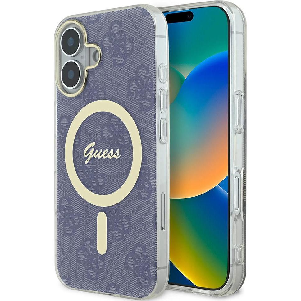 Guess GUHMP16SH4STB iPhone 16 6.1" niebieski/blue hardcase IML 4G MagSafe (Apple iPhone 16), Smartphone Hülle, Blau