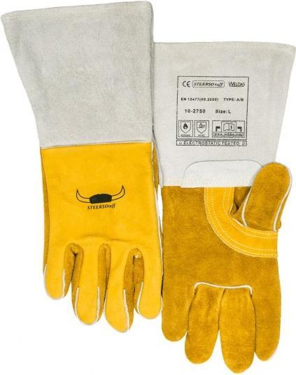Image du produit Elmag - 5-Finger-Schweisserhandschuhe WELDAS 10-2750 L MIG/MAG/MMA aus Rindnarbenleder, L=36 cm, Gr. (L)