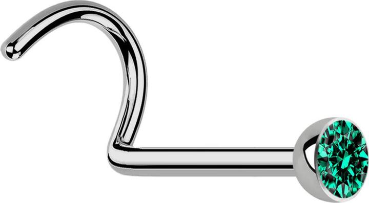 Immagine prodotto Star Piercing Perno nasale curvo in argento con cristallo turchese (Titanio G23, senza ottone)