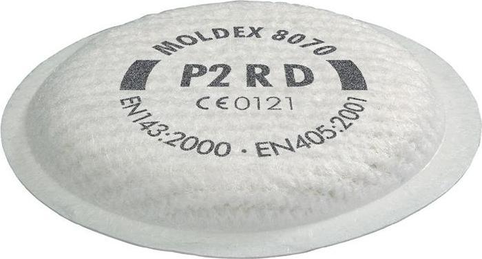 Actual product image Moldex Particle filter 807001 EN 143:2000 + A1:2006 P2 R D f. Series 8000 (Replacement respirator filter)