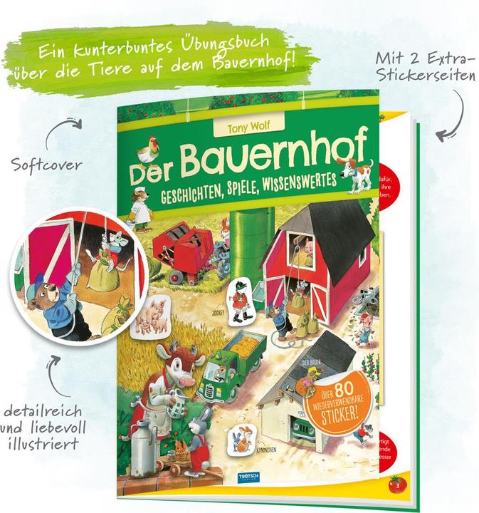 Produktbild Stickerbuch der Bauernhof Geschichten Spiele Wissenswertes