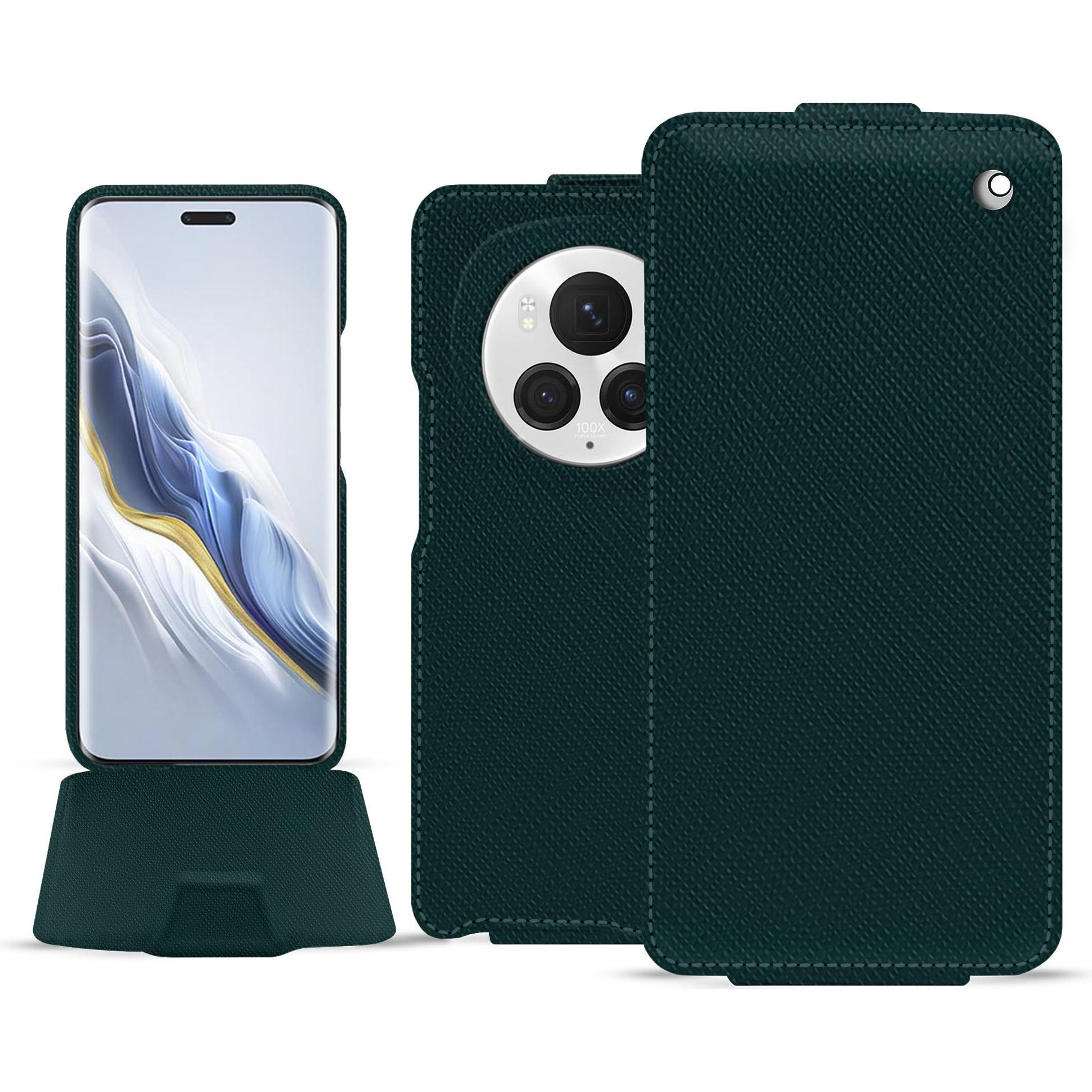 Noreve Lederschutzhülle vertikal (Honor Magic6 Pro), Smartphone Hülle, Grün