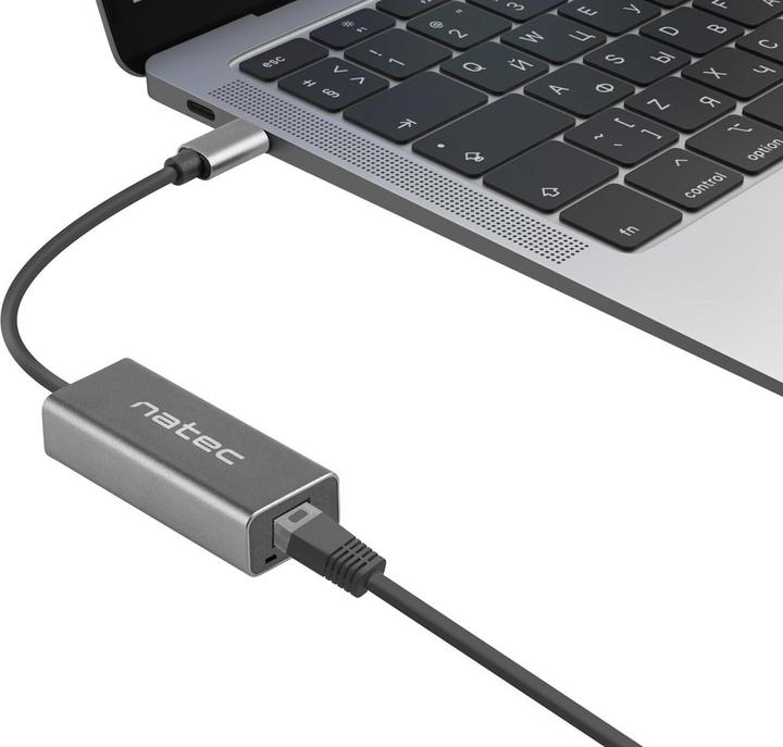 Actual product image Genesis NETWORK CARD NATEC CRICKET USB-C 3.1 1X RJ45 1GB ON CABLE (USB-C, 1 portion)