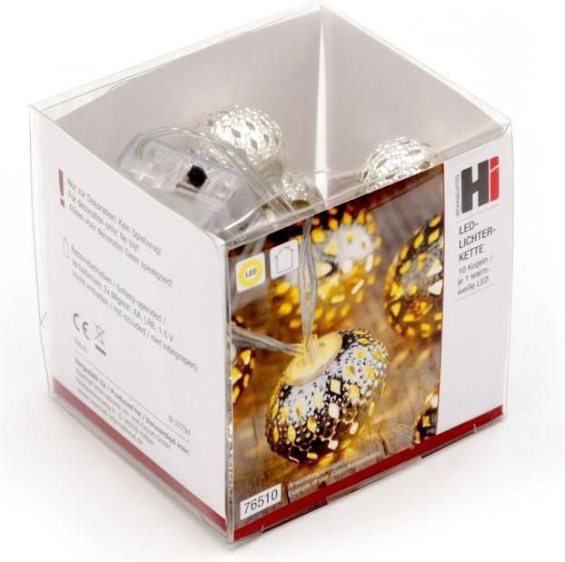 Immagine prodotto Hermex Catena luminosa a LED da 1,65 m Ghirlanda luminosa a sfere di metallo (1.65 m)