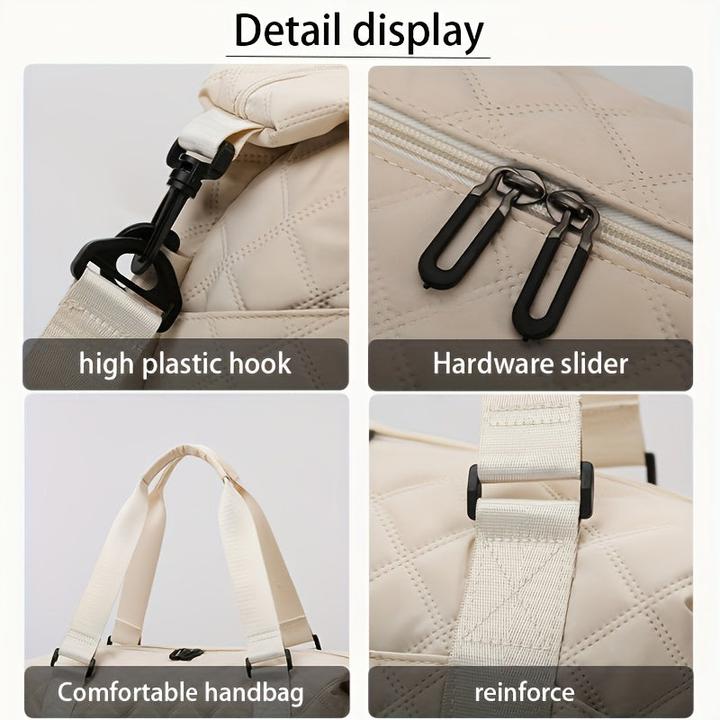 Actual product image Only-Bags.Store Large capacity Travel Duffle Bag with Argyle pattern, solid colour, Overnight Tote with