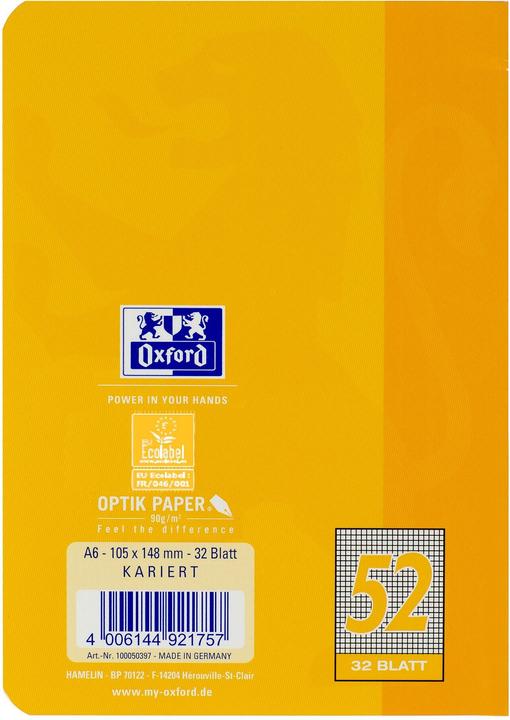 Actual product image Oxford Octavo notebook, A6, ruling 52 (A6, Checked, Hardcover)