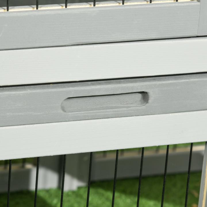 Image du produit PawHut Kaninchenstall Tannenholz Grau