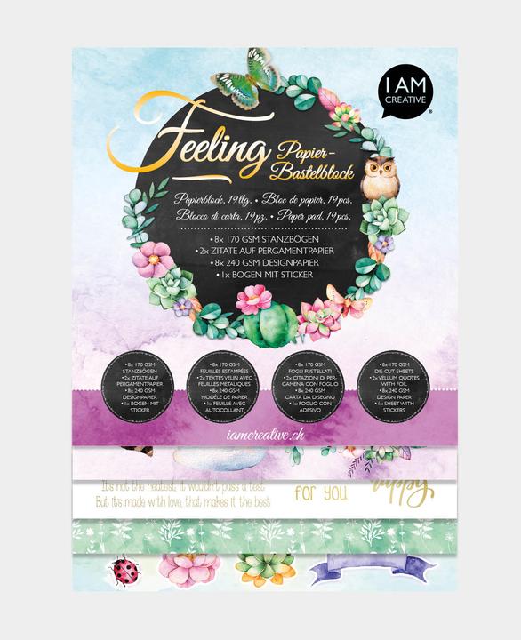 Image du produit I Am Creative Bloc de bricolage en papier (250 g/m², 19x)