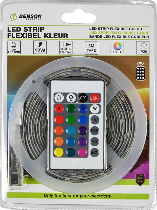Image du produit Benson Electric Bande LED flexible couleur 3 m (RGB, 300 cm, Intérieur)
