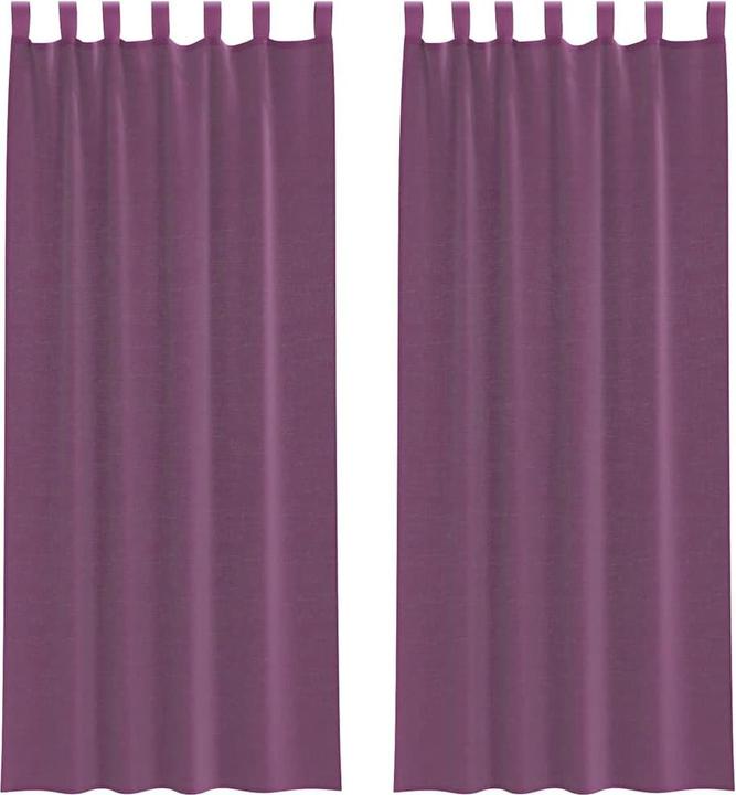 Produktbild vidaXL Voile Vorhänge mit Stangentaschen 2 Stk. Lila (140 x 260 cm)