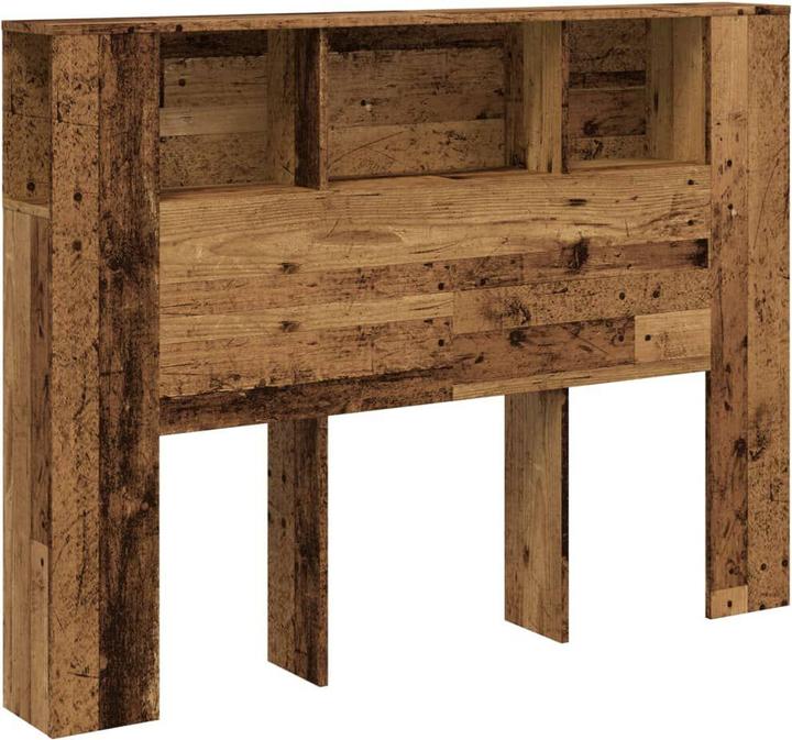 Produktbild vidaXL Kopfteil mit Stauraum Kopfteil-Regal Altholz-Optik 140x18,5x102,5cm