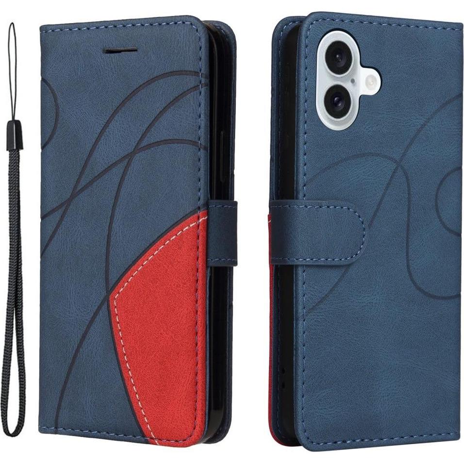 Cover-Discount iPhone 16 Plus - Zweifarbige Etui Hülle (Apple iPhone 16 Plus), Smartphone Hülle, Blau