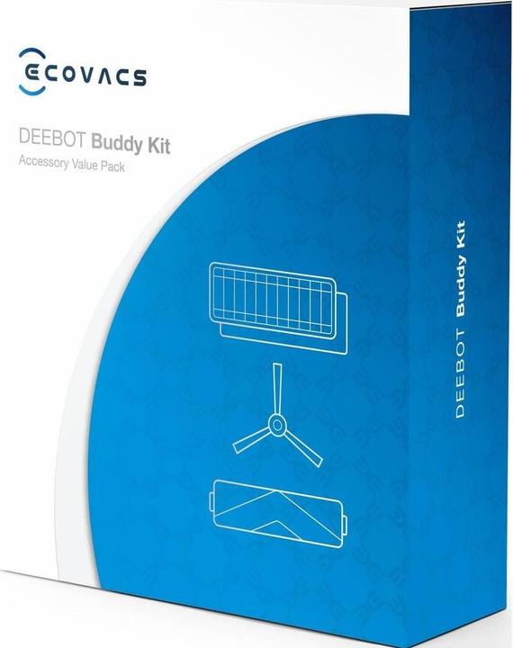 Produktbild Ecovacs Priedas Kit D-KT01-0017 4x Side Brushes, 1x Main, 3x High Efficiency Filters, 1x Cleaning Tool, Sui