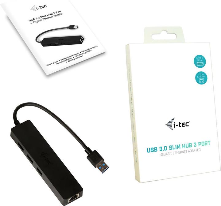 Produktbild i-tec Advance U3GL3SLIM Schnittstellen-Hub USB 3.2 Gen 1 (3.1 Gen 1) Typ-A Schwarz (USB-A, 4 Ports)