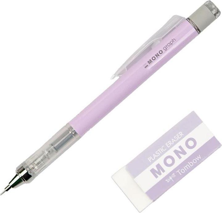 Tombow Druckbleistift, Mono Graph 0,5 mm Pastell + Radiergummi (0.50 mm, 1x)