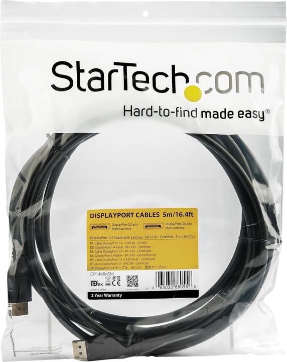 Produktbild StarTech DisplayPort — DisplayPort (5 m, DisplayPort, 1.4)