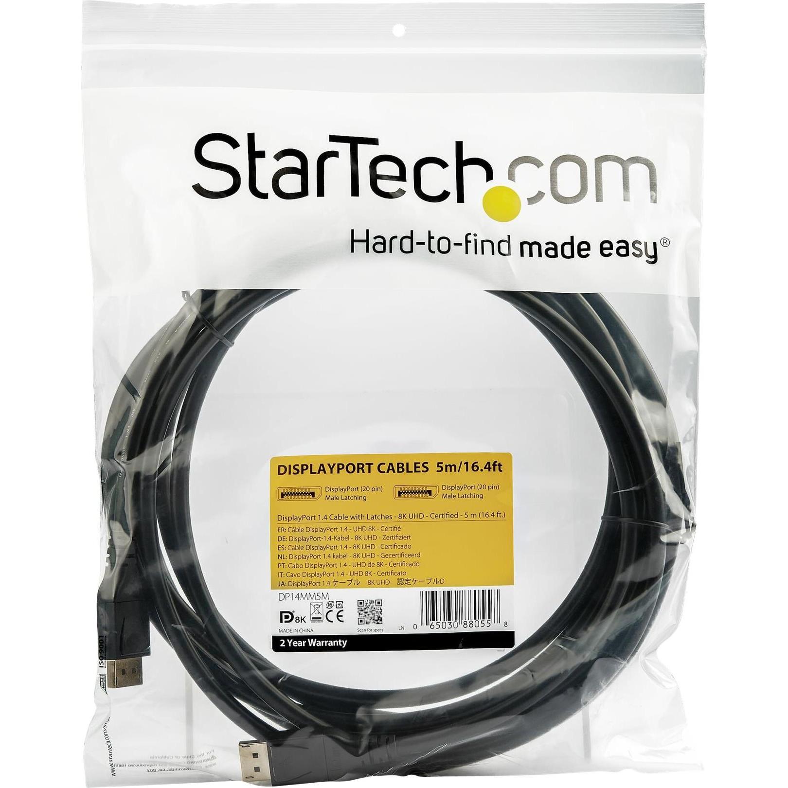 Thumbnail - StarTech DisplayPort — DisplayPort (5 m, DisplayPort), Video Kabel