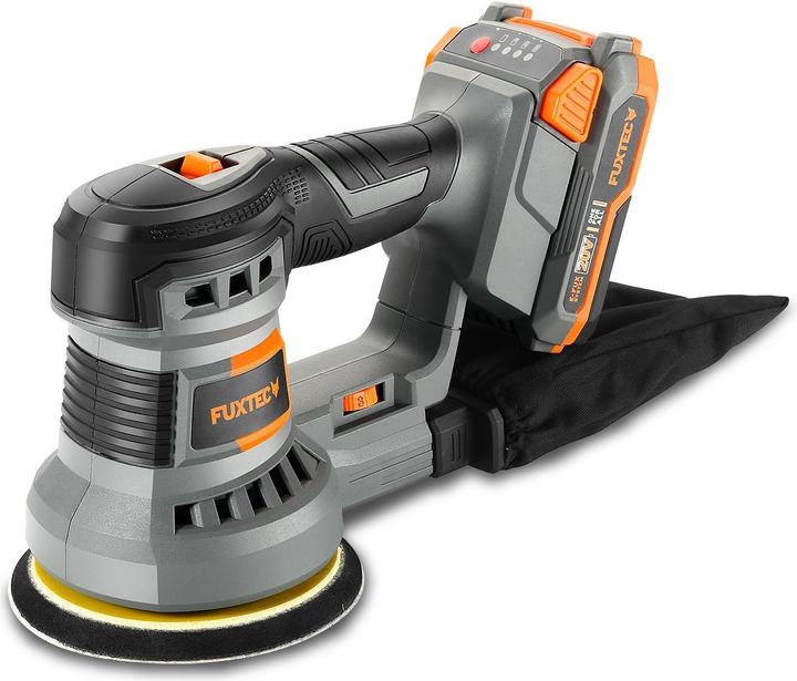 Image du produit Fuxtec Ponceuse rotative sans fil 20V FX-E1RS20 SET avec 1 x batterie 2Ah, 1 x chargeur 1A (Ponceuse excentrique)