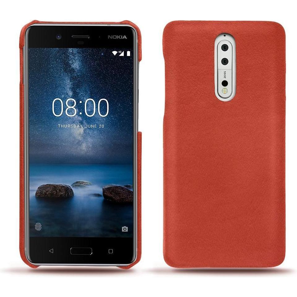 Noreve Lederschutzhülle (Nokia 8), Smartphone Hülle, Orange