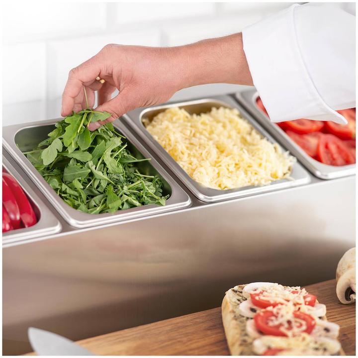 Produktbild Royal Catering GN Aufsatzbord Mit GN Behältern Gastronorm Behälter Gestell Edelstahl 13 Teilig (2.20 l)