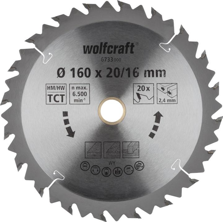 Produktbild wolfcraft 1 Kreissägeblatt HM, 20 Zähne ø160mm