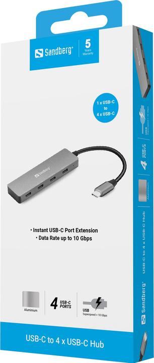 Productafbeelding Sandberg Hub 4 x USB-C (USB-C, 4 ports)