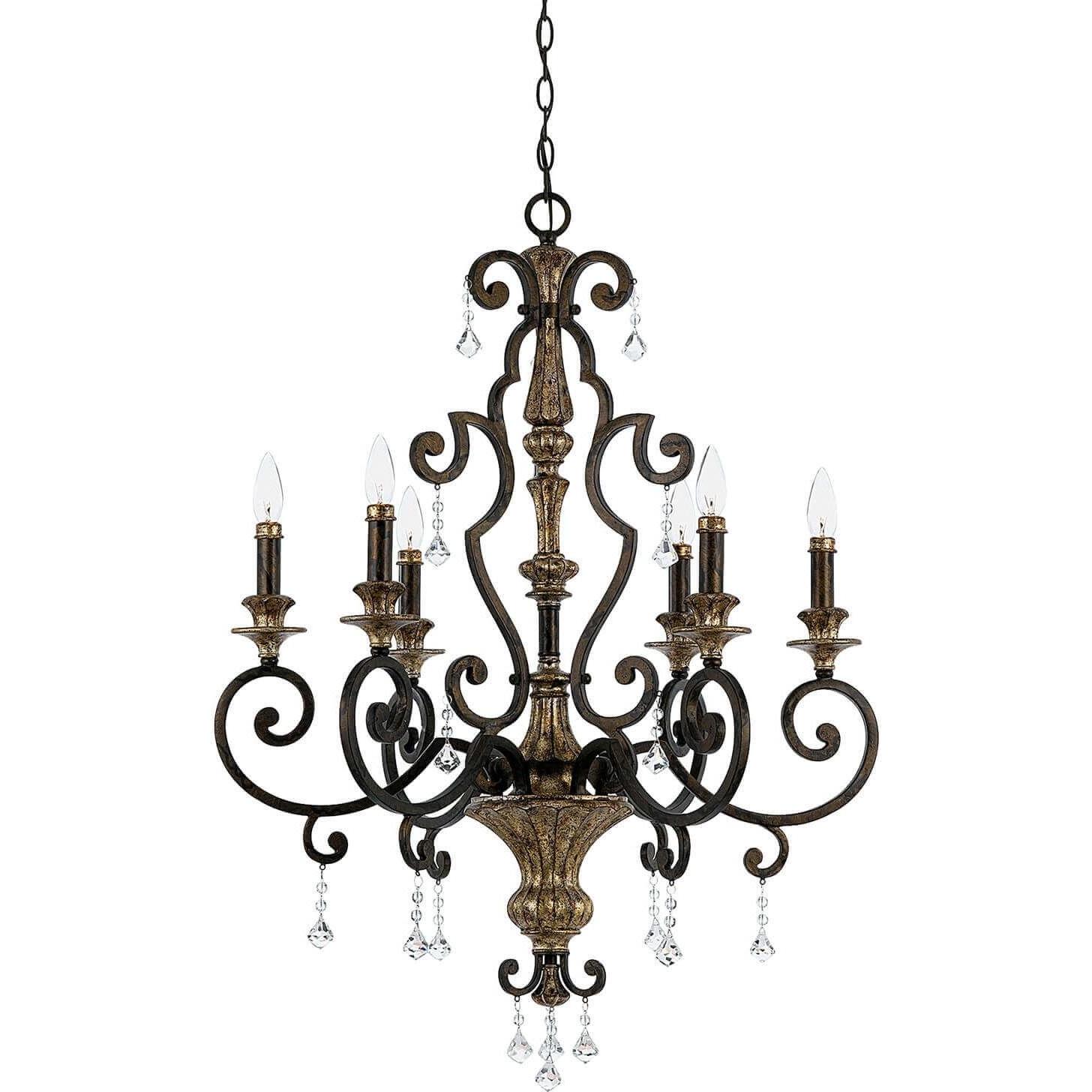 Elstead Lighting, Kronleuchter, Marquette Kronleuchter E14 6-fach 97cm Erbstück (71.10 cm)