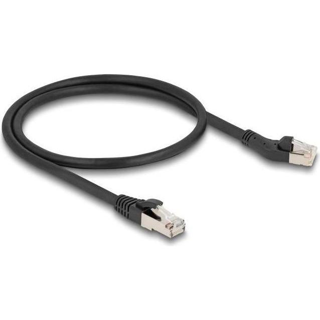 Thumbnail - Delock RJ45 Netzwerkkabel Cat.8.1 S/FTP Stecker 45� nach links gewinkelt zu Stecker gerade bis 40 (S/FTP, CAT8.1, 0.50...