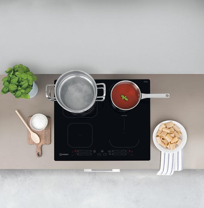 Actual product image Indesit IB 65B60 NE Black Integrated 59 cm Zone Induction Hob 4 Zone(s) (59 cm, Induction hob)