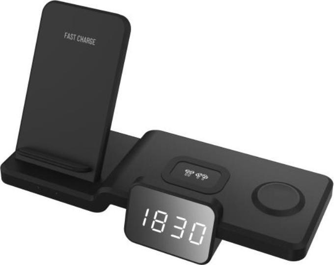 Produktbild Deltalabs Qi Fast Charging Ladegerät Dockingstation Apple Watch / Smartphone / AirPods (15 W)