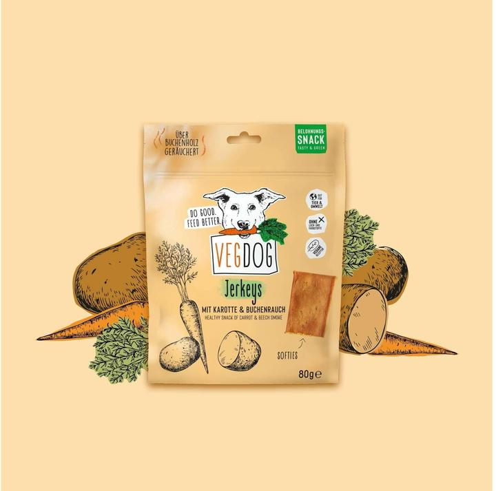 Image du produit Vegdog Jerkeys avec Kate et fumée de hêtre (1 pcs, 80 g)