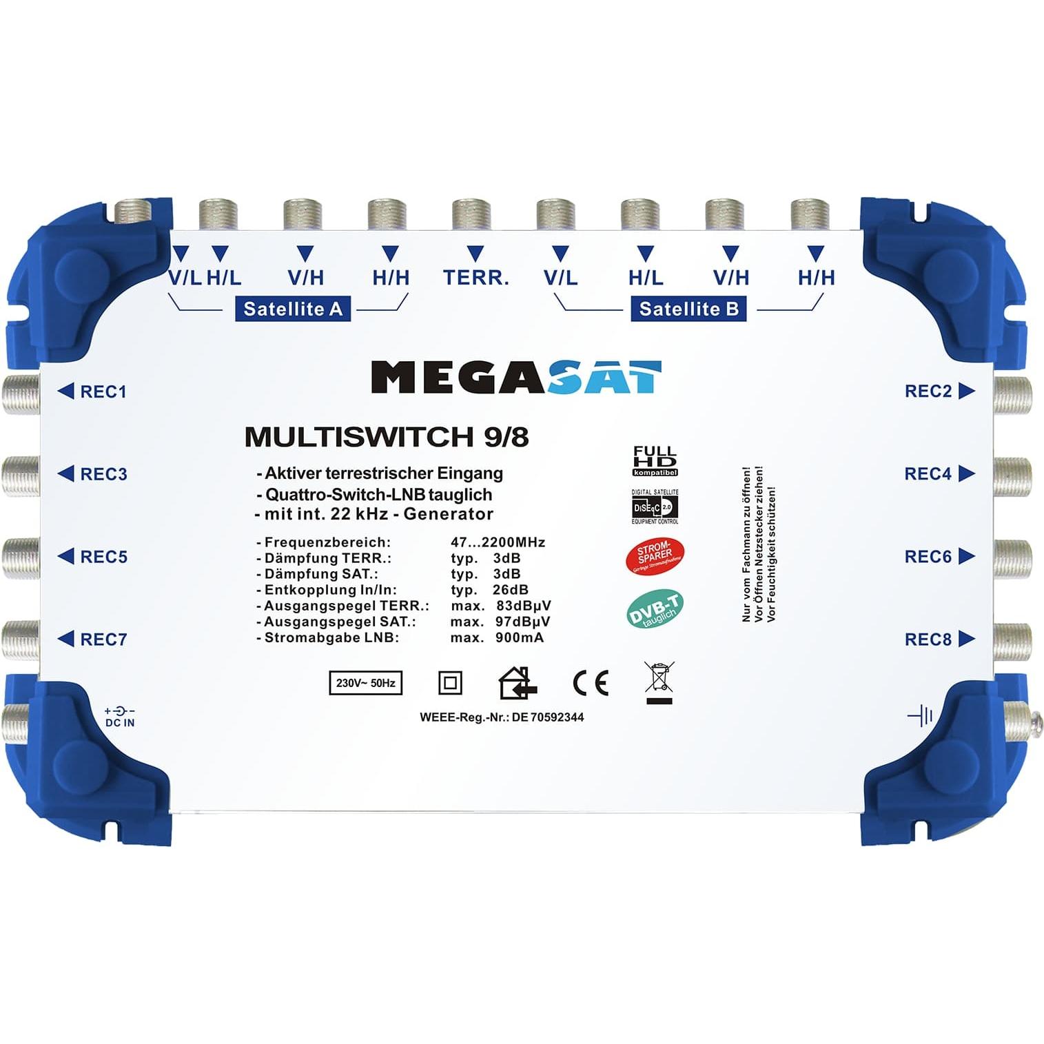 Megasat Multiswitch 9/8 (Diverse), TV Zubehör