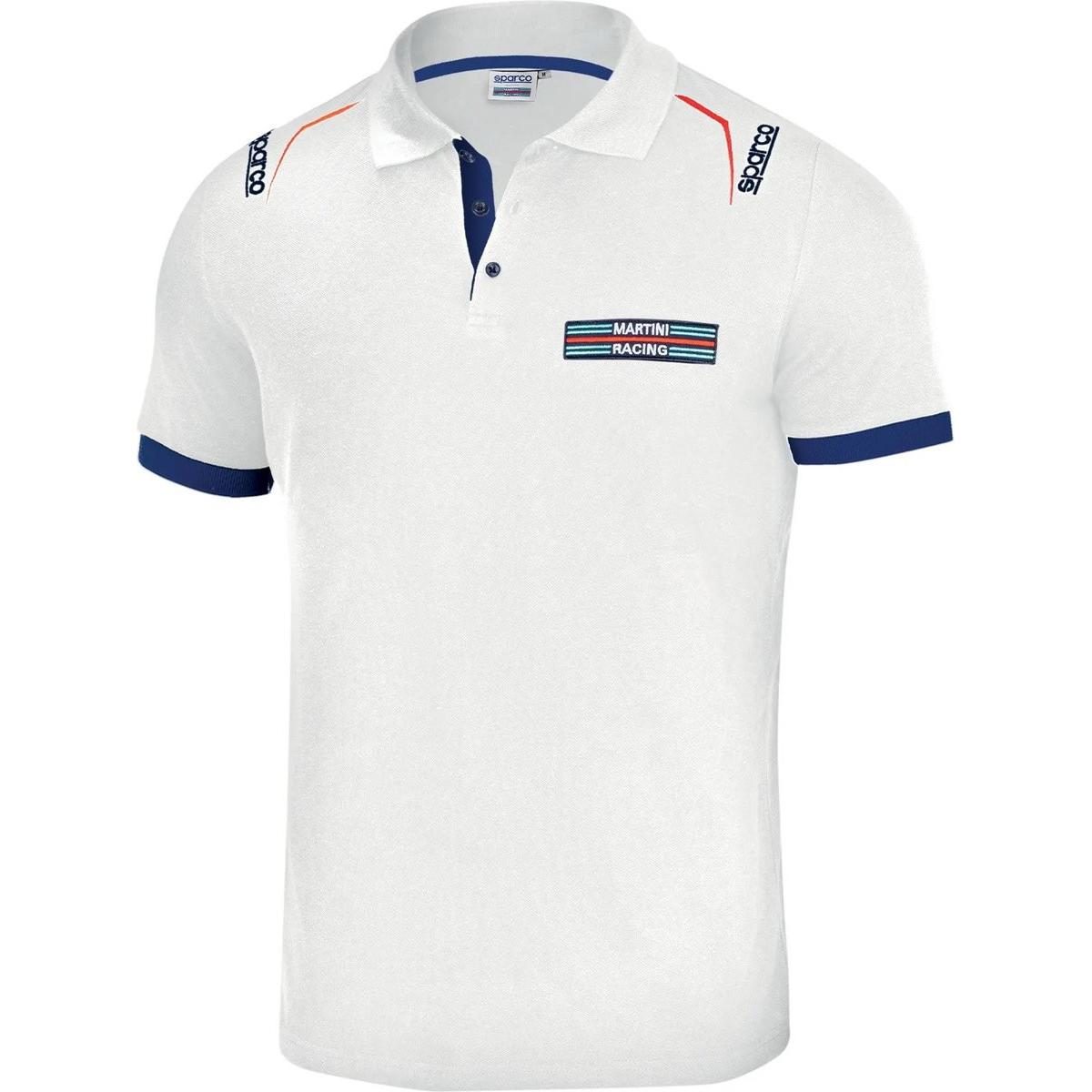Sparco Uomo Bianco Abbigliamento Da Racing, Ricami Per La Polo Martini Racing (L)