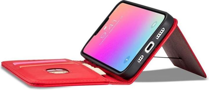 Produktbild Hurtel Magnet Card Case case for iPhone 14 Pro flip cover wallet stand red (Apple iPhone 14 Pro)