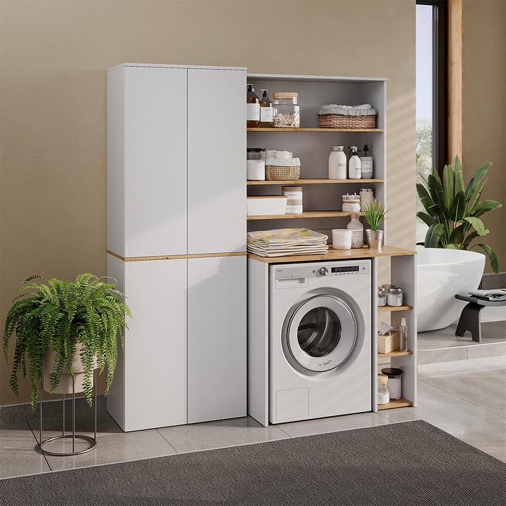 Produktbild Vicco Hochschrank Viktor, Weiss/Artisan-Eiche, 68 x 188.6 cm mit 6 geschlossenen Fächern (40.50 x 68 x 188.60 cm)