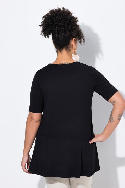 Image du produit Miamoda Damen grosse Grössen T-Shirt, weite A-Linie, abnehmbare Leo-Brosche schwarz 50 840497100-50 (50)