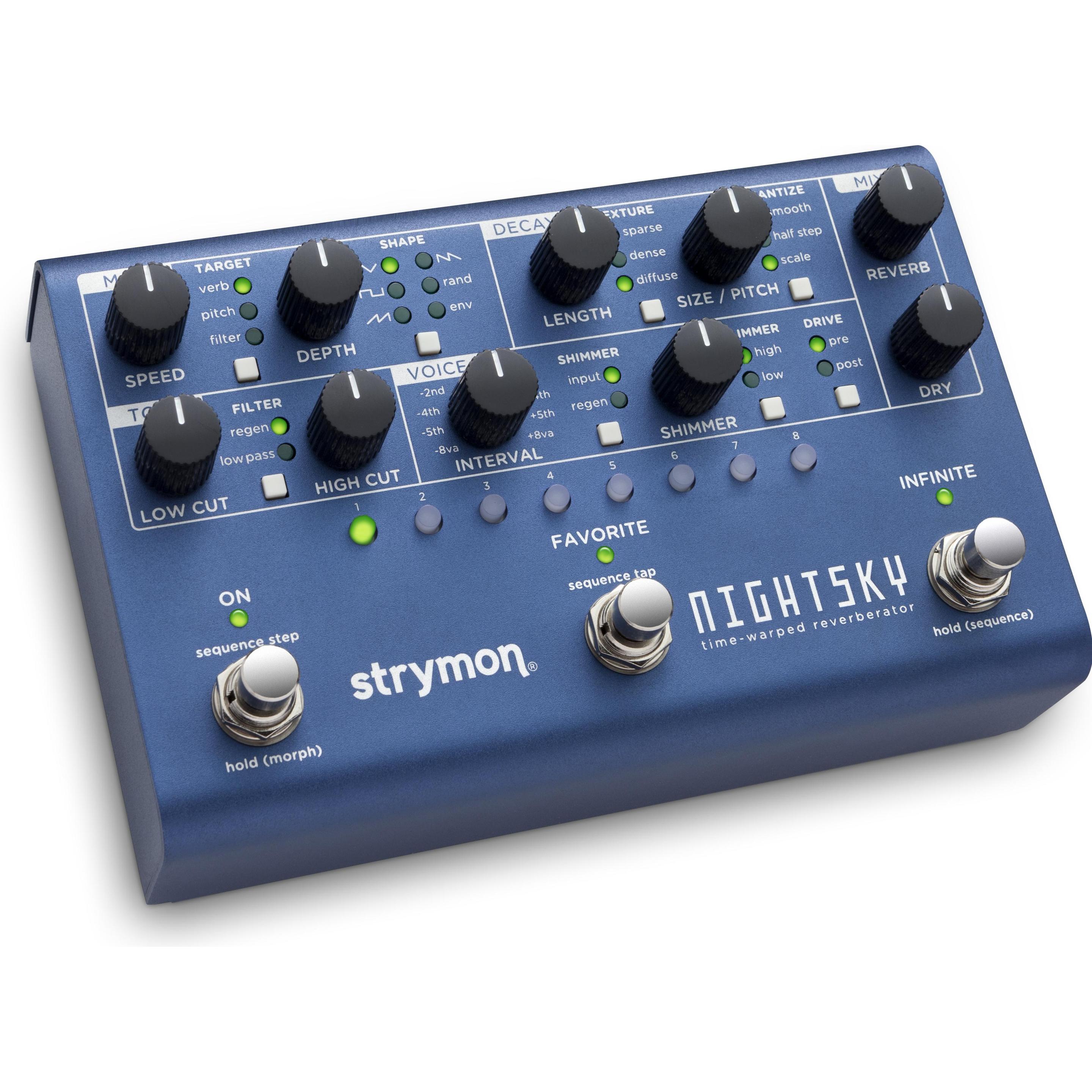 Strymon Riverbero del cielo notturno -kaikupedaali (Chitarra elettrica), Pedale effetto, Blu