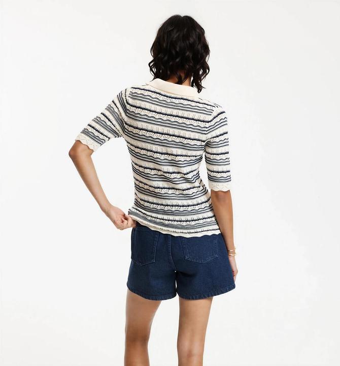 Produktbild La Redoute Collections Polopullover mit Lochmuster (XS)