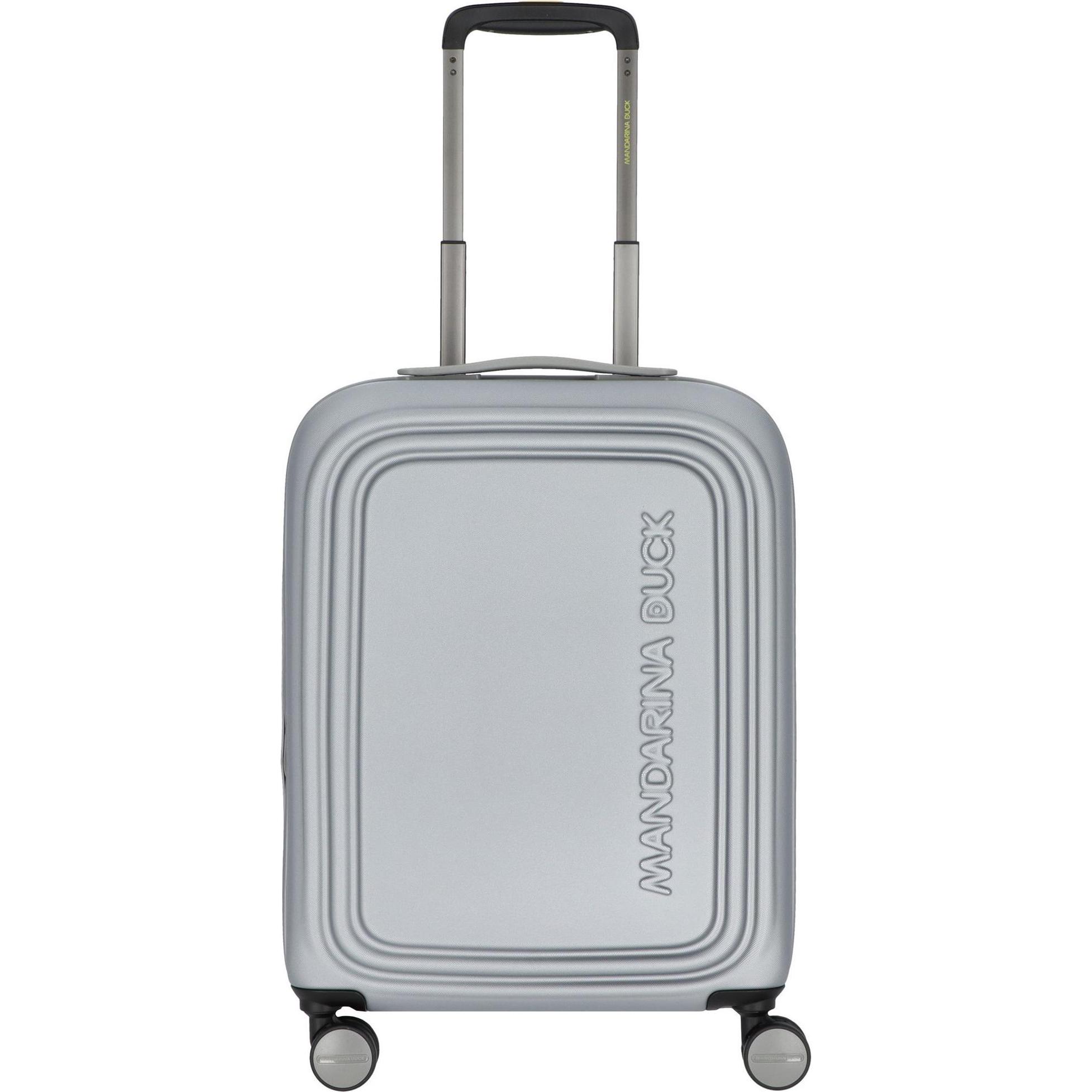 Mandarina Duck, Koffer, Logoduck + 4 Rollen Kabinentrolley 55 cm, Silber, (40 l, Handgepäck (bis 50l))